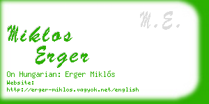 miklos erger business card